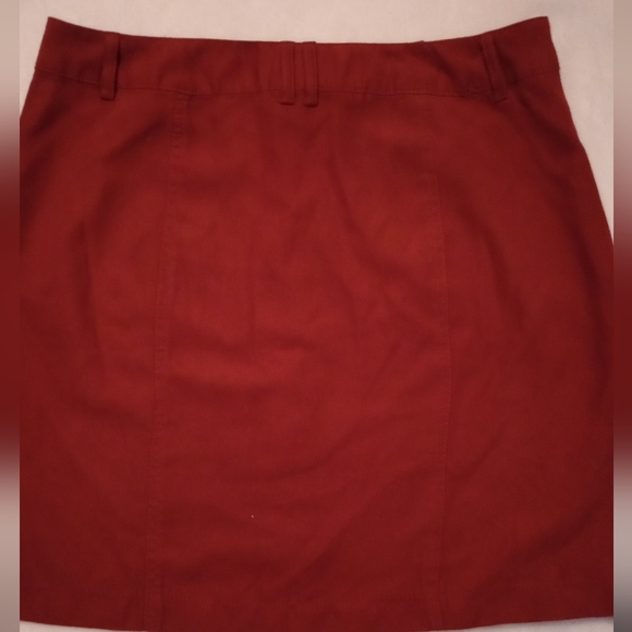 XXI size medium faux suede mini skirt with gold button up front - Picture 4 of 5